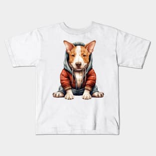 Winter Bull Terrier Dog Kids T-Shirt